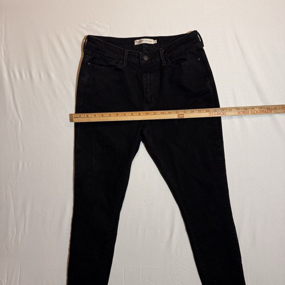 Levi Women's Jeans 12 Black, Classic Straight Denim ,Button Zip Up , Black Label - Picture 7 of 8